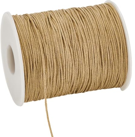 PH PandaHall 160m 1mm Cordon en Coton Ciré Marron Doré Fil Ciré Cordon pour Perles Cordon Bracelet Cordon Collier pour Fabrication de Bracelets Colliers Bijoux Artisanat Macramé