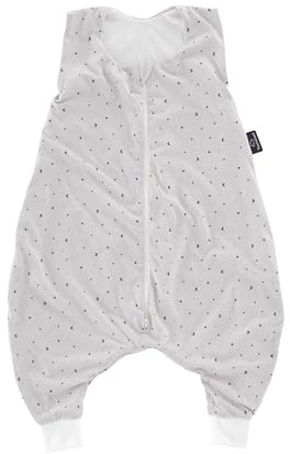 TRÄUMELAND Baby sovsäck med fötter 0,5 TOG måne, grå, sommarsovsäck, lätt andningsbar babysovsäck, Öko-Tex 100-certifierad