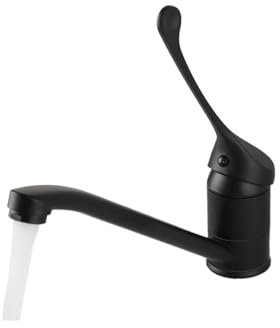 Black hot and Cold Medical Long Handle Faucet Laboratory Hospital washbasin Mixer Elbow Touch mop Pool Faucet