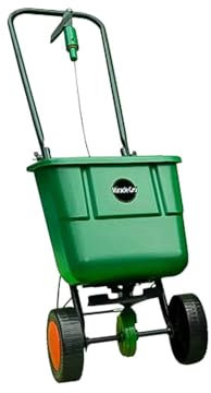 TOP SAVER Miracle Gro Rotary Spreader for Even Lawn Fertilizer & Grass Seed Application, Adjustable Settings, 50lb Capacity, Lawn Sizes, Easy-to-Use Lawn Care Tool