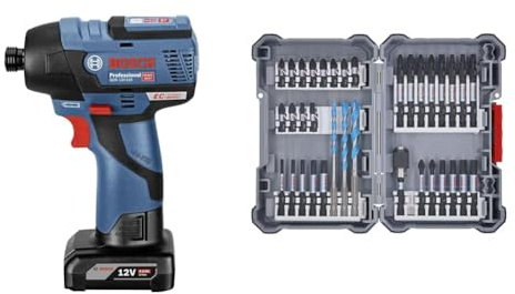 Bosch Professional 12V System GDR 12V-110 Cordless Impact Driver (in Carton) + 35-Piece Drill Bit Set (Pick and Click, Accessories for Impact Drivers, with Bits and Universal Holder)