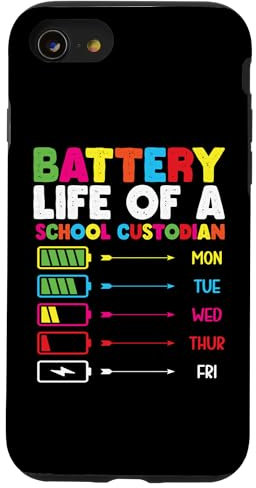 Batterielebensdauer einer Schule Custodian Hausmeister Wertschätzung niedlich Hülle für iPhone SE (2020) / 7 / 8