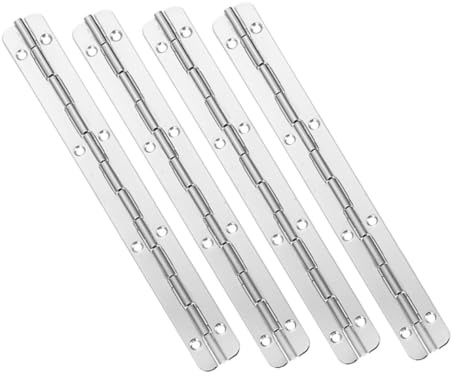 Vaguelly 4Pièces Charnières Longues Acier Inoxydable avec Perçage pour Armoires Outils Charnières de Piano Robustes pour Angle