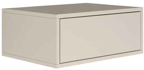 Selsey Nachttisch Hängend Schwebender Kaschmir Farbe 50B x 36T x 20,8H cm Nachtschrank mit Schublade in Minimalistischer - Push-to-Open - Skandinavischen Platzsparend Wandmontage Framme
