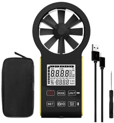 anémomètre 1 anémomètre, mesure de la vitesse du vent, mesure du débit d'air (CFM/CMM), testeur de débit d'air portable
