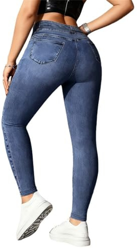 Gellmall Jeggings taille haute pour femme - Aspect jean élastique - Pantalon long skinny - Pantalon de yoga - Pantalon de fitness - S-XL