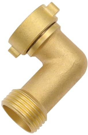jojofuny Gartenschlauchanschluss 3/4 Zoll Messing 90° Wasseranschluss | Gummidichtung, Goldfarbenes Zubehör, für Gartenbewässerung und Schlauchverbindungen