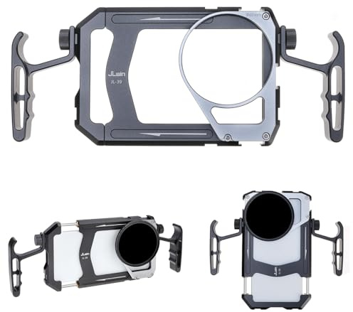 JLWIN Universal Smartphone Cage Photo Video Stabilizer with Handles 67mm Filter Adapter for iPhone 17 16 15 14 for Samsung for Pixel and Other Android Phones for Phone Vlog Live Stream Video Recording