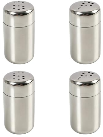 4PCS Salieres et Poivrieres en Acier Inoxydable, 5ml, Mini Saliere et Poivriere de Table, pour les Déplacements, Distributeur d’Épices Portable pour Cuisine, Camping et BBQ