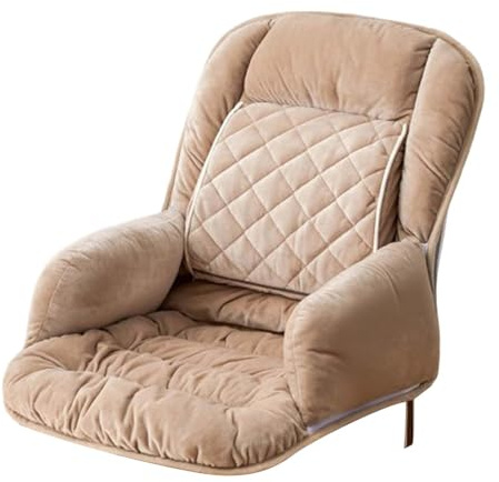 Cojín de asiento con calefacción por USB, con soporte lumbar, gran área de calefacción para silla de ruedas, con tres ajustes de calor, calentador profesional para uso diario (caqui, B)