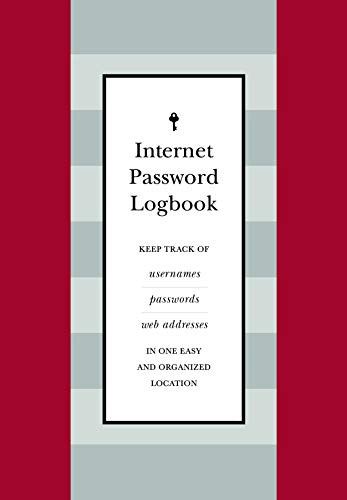 Internet Password Logbook (Red Leatherette): Keep track of usernames, passwords, web addresses in one easy and organized location