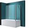 Mai&Mai Pare-Baignoire Transparent 80x120x140cm 3 Volets Paroi de Douche pour Baignoire en Verre ESG avec Revêtement NANO Easy Clean C113R