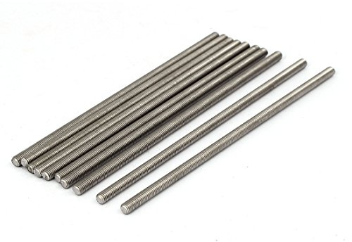 sourcing map 10 Stück Gewindestangen M5x140mm Edelstahl 304 Gewindestift Metrischem Vollgewinde Bar Gewindestäbe für Befestigung CNC-Werkzeugmaschinen 3D-Drucker Industrie Geräte