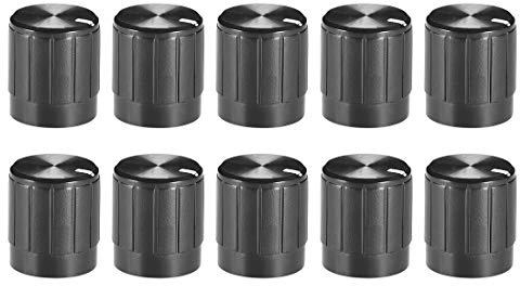 sourcing map Knopf für Lautsprecher Effektgerät Verstärker Potentiometer Knopf 6mm Wellenbohrung 14,5 x 17 mm, 10 Stück
