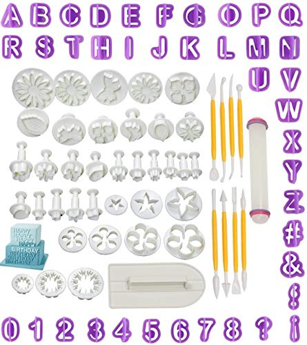 Fondant Cutters Molds Cake Decorating Tool,Icing Smoother,Cake Cookie Plunger Cutters Mold Sugarcraft Gumpaste craft Flower Leaf Butterfly Heart Shape Decorating Mold DIY Embosser Moulds