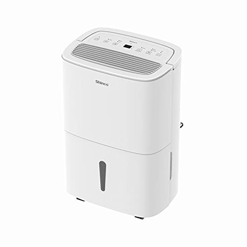 Shinco WIFI Deumidificatore Portatile 30L/Giorno, Purificatore d'aria, Filtro a Carbone Attivo, Timer 24 Ore, Scarico Continuo, Funzione Asciugatrice, Bianco