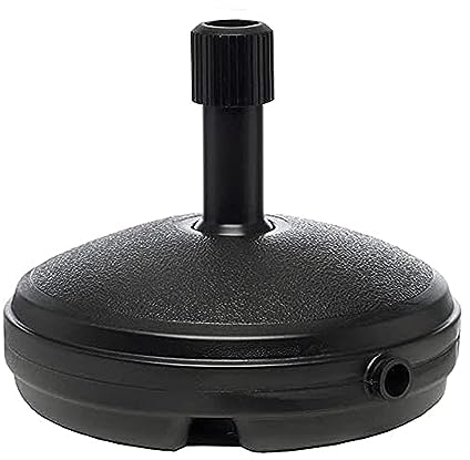 Direct Mart Garden Umbrella Parasol Base, Heavy Duty Plastic Umbrella Stand, Durable Patio Umbrella Base, Wind-Resistant Parasol Stand, Easy Clean, Versatile Sun Parasol Base(7L, Round, Black)