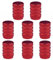 8 PCS Cappucci per valvole in alluminio alta qualità,Tappi aria per pneumatici per auto,Coperture per valvole universali per pneumatici,accessori per tappi valvole per, Rosso