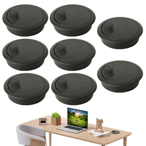 Yqhugbc 8 Pezzi Passacavi Scrivania, Copri Foro per Cavi da Scrivania, Tappo Foro Scrivania Passacavi, Passacavo per Scrivania, Copri Buco Scrivanie, per Cavi da Tavolo per Ufficio e Casa