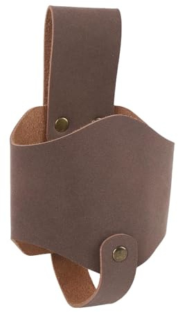 Tbest Porte-courroie à Bière, Cuir Classique de Bière Extérieure de de Boisson de Boisson de pour le Camping de Pique-nique Barbecue (Marron foncé)