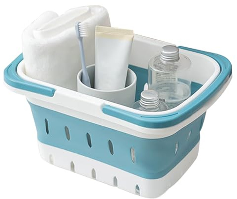 Shower Basket – Foldable Bathroom Toiletries Holder with Handle | Portable Organizer for Gym, Dorm, College, Apartment, RV, Camping, Travel, Outdoor Use & Home Storage Convenience