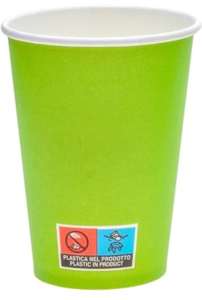 ECOPICNIC 1200 vasos de papel de 180 ml de diámetro 70 mm al por mayor, vasos desechables verdes, tazas de café para llevar, tazas de papel para café, té, gastronomía, oficina, fiestas, catering, café