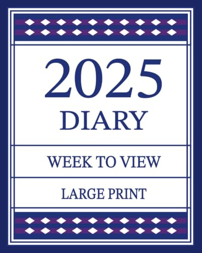 2025 Diary Large Print Week to View Navy
