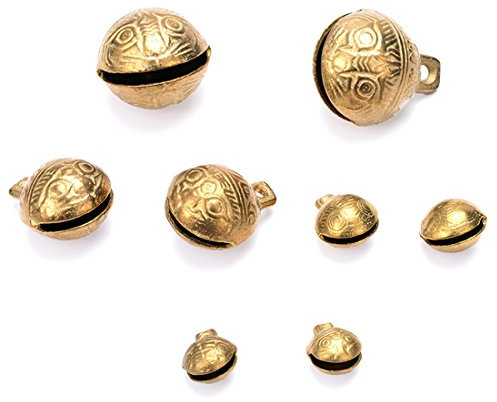 feiling 10pcs Hundeglocke Messing Halsband Zubehör Retro China Stil Ortungsglöckchen Glöckchen Anhänger für Hunde & Katzen DIY Basteln Katzenglöckchen (S : 2.0CM)