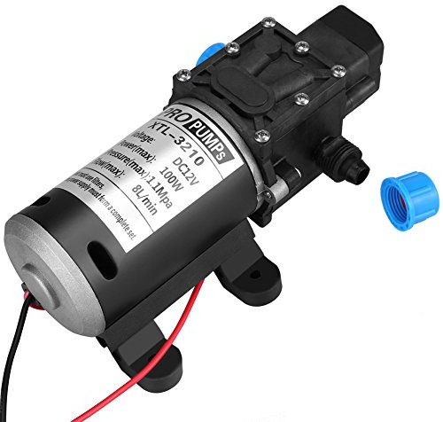 Estink Pompa dell'Acqua Autoadescante Estink, 12V DC, 8L, 100W, 160 PSI, per Lavaggio Auto e Giardino | Per lavaggio auto e giardino, portatile, alta pressione