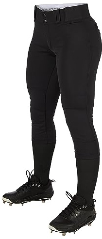 CHAMPRO Tournament Traditional Low-Rise Softball Pants, Girls' Large, Black