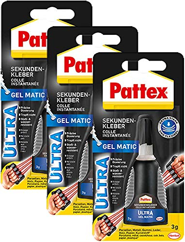 Pattex Sekundenkleber Ultra Gel Matic 3 g, PSG5C (3 Packungen)