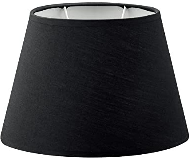 Home Sweet Home Klassischer Lampenschirm Largo | oval |24/14/16cm | Schwarz | Stoff-Lampenschirm aus Baumwolle | für E27 Lampenfassung | RoHS-geprüft | für Wandleuchte und