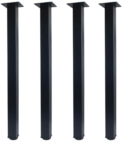 QLLY 70 cm/27,5 tum justerbara skrivbordsben i metall, fyrkantiga kontorsbord möbelben, set med 4 (70 cm, svart)