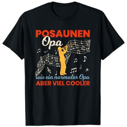 Herren Posaunen Opa Posaunist Posaunenspieler Retro Posaune T-Shirt