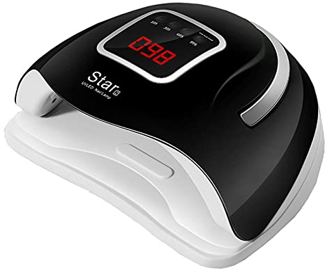 ZYC 72W Sun UV Lampada per Unghie Star 2 Nail Forno Gel Polacco Asciugamani Macchina Manicure Lampade per Manicure Pedicure Light Lampada a LED,Nero
