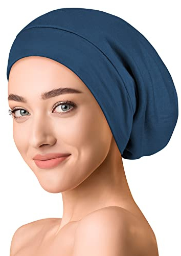 OLESILK Seidenhaube Bonnet Beanie für Tag & Nacht, Seide/Modal Unisex | Mütze & Bonnet: 100% Seide innen, Modal außen, dünn & weich. Chemo-Kopfbedeckung, Laufmütze, verstellbar.