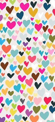 Glick Four Sheets of Hearts Design Tissue Paper, Sheets Measure 750mm x 500mm When Opened, for Weddings, Engagement, Valentine and Other Celebrations, Multi-Colour (TPL127)