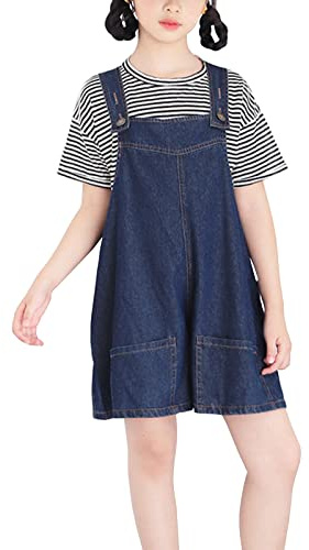 Yimutian Salopette Jeans Bambina Gonna Vestito Jeans RagazzaVestito in Denim con Spalline Regolabili per Bambini Blu 130