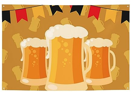 Octoberfest Banner 180x120 CM Beer Festival Backdrop Decor Oktoberfest Beer Glasses German Party Supply Yard Banners Photography Background For Wall Front Door Home