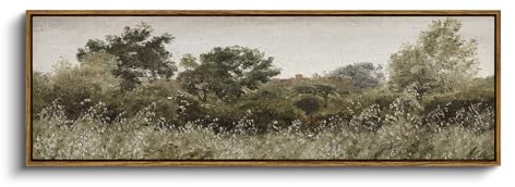 InSimSea Extra große gerahmte Vintage-Wandkunst, rustikale Landschaft, 91,4 x 30,5 cm