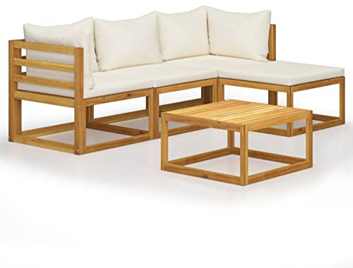 Festnight Gartenlounge Klein Gartenmöbel Set Holz Balkon Lounge Sofa Outdoor Balkonmöbel Kleiner Balkon Gartensofa Lounge Sofa Sitzbank Garten Sitzgruppe Loungemöbel Terasse