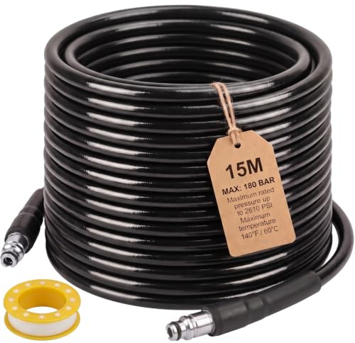 15m High Pressure Hose for Bosch Pressure Washers Universal Aquatak AQT | Reinforced Hose for Bosch UniversalAquatak 125/130/135, AQT 33-10, AQT 33-11, AQT 35-12, AQT 37-13, AQT 40-13, AQT 42-13