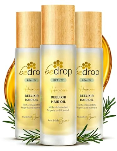 bedrop Beelixir Haaröl bei Haarausfall - Für Haarwachstum & als stärkende Pflege für Haare und Kopfhaut | mit Manuka Honig, Propolis, Rosmarin Extrakt - 30ml (3er Pack)