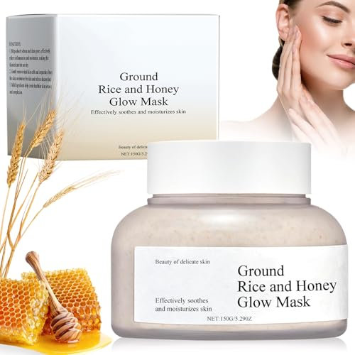 Maschera Viso al Riso,Fango per il viso Copre la Cura Della Pelle,Maschera Idratante al Fango di Riso,Argilla Idratante Maschera Rassodante per una Pelle Liscia e Chiara,Luminosità Naturale