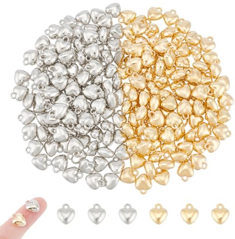 UNICRAFTALE Geschwollener Herzanhänger Kleiner Liebesanhänger Kleines Pfirsichherzanhänger Anhänger Für Die Herstellung von DIY Halsketten Armbändern Ohrringen Und Schmuck
