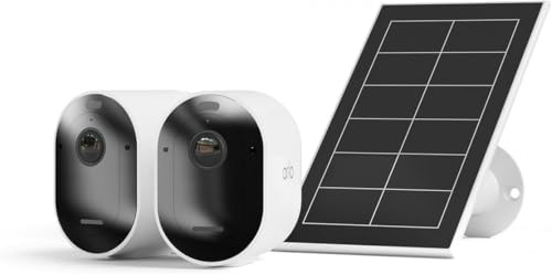 Arlo Pro 5 Überwachungskamera Aussen WLAN + Solar Panel, 2K+ HDR Video, Kabellos, Verbesserte Farbnachtsicht, 160° Blickwinkel, Spotlight, 2-Wege Audio, Alarm Sirene, Secure Testzeitraum, 2er Set