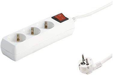 Elektrische Basis III mit Stecker, Schalter und Kabel 3 x 1,5 m. Perfekt für Elektroinstallationen, bietet Sicherheit und Funktionalität zu Hause oder im Büro. Ideal für mehrere Anwendungen.