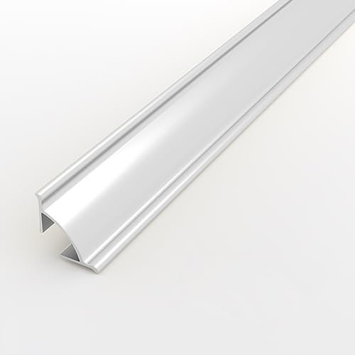 Raouoae Battiscopa Moderno in Alluminio con Canale - Profilo Angolare da 135cm (2 Pezzi) per Soffitti Eleganti - Accessori per Design D'interni Raffinati in Ambiente Domestico(Weiß,Breite: 1.5 cm)