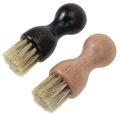 OATIPHO 2pcs Multifunctional Shoe Brush Pig Hair for Shoes Cleaning Dedusting and Polishing for Cleaner and Nubuck Cleaner Tasks Made of Lacquer Wood and Log