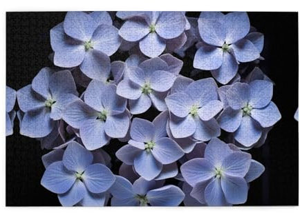 Puzzle en bois 1000 pièces WZYWHJ Mauve Hortensia imprimé pour adultes et enfants, parfait pour s'amuser en famille, soulager le stress